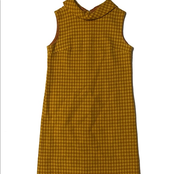 Russ Dresses & Skirts - Vintage mod 60s houndstooth dress yellow small